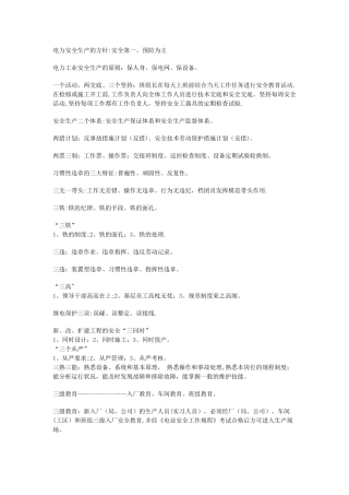 电力安全生产的方针