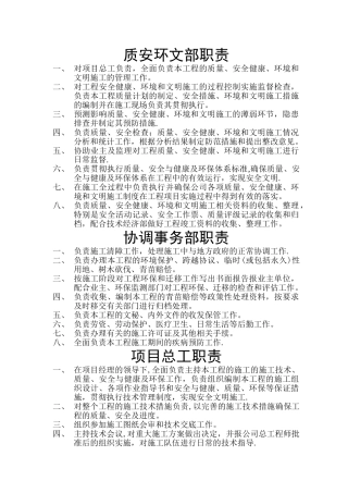 电力工程施工现场各部门及人员岗位职责