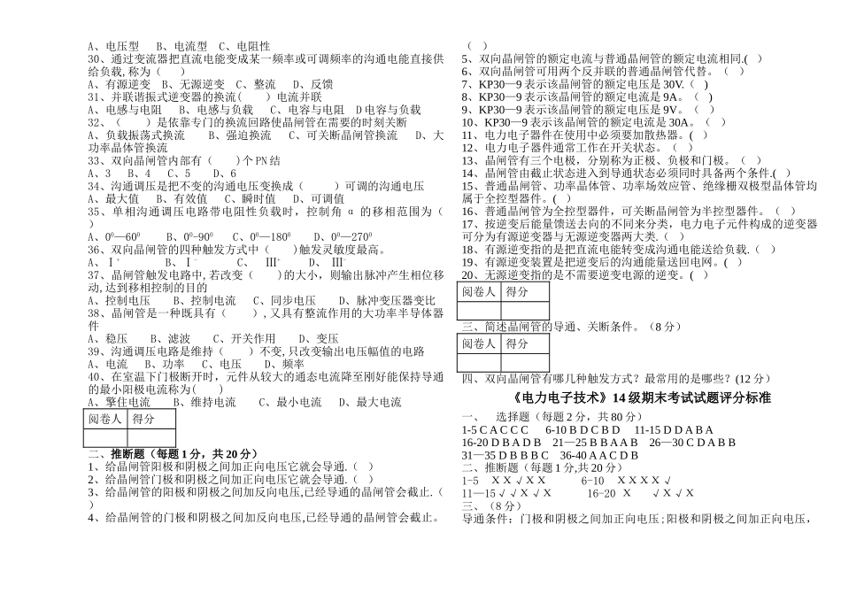 电力电子技术试题及答案_第2页