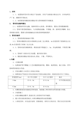 电力电缆保护管施工