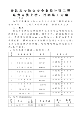 电力电缆电缆上桥、过涵施工方案