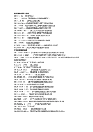 电力设计相关标准