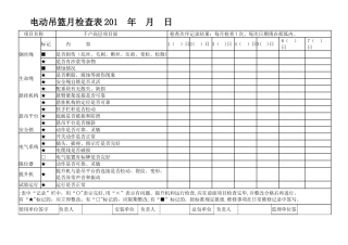电动吊篮月检查表