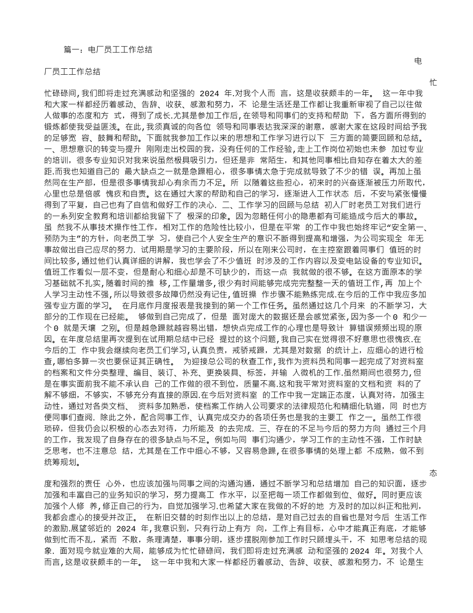 电厂个人年终总结_第1页