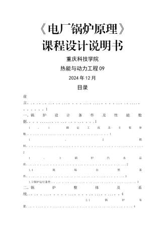 电厂锅炉设计说明书