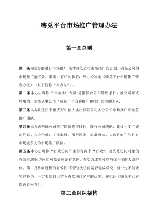 电商平台市场推广管理办法