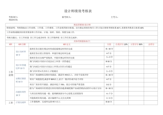 电商设计师美工绩效考核方案