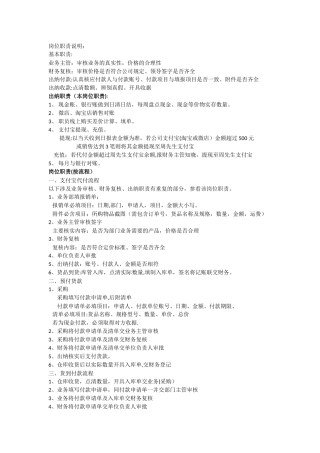 电商财务工作岗位职责说明