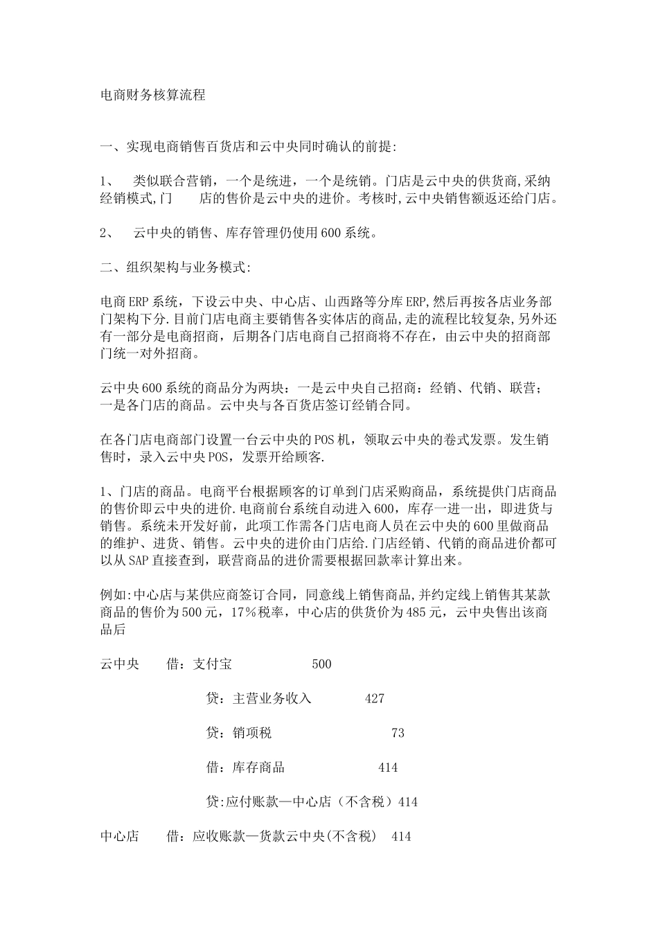 电商财务核算流程_第1页