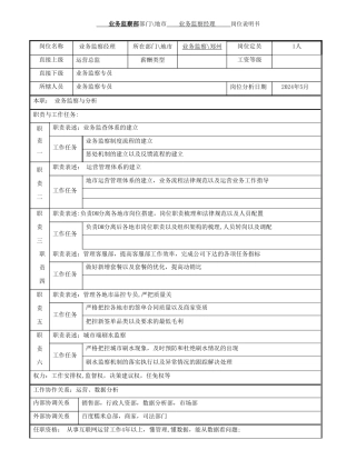 电商运营总监岗位说明书