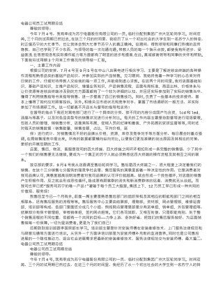 电器公司员工试用期总结