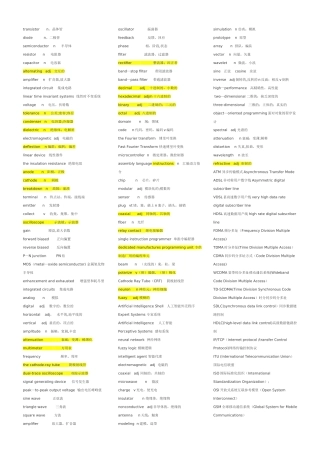 电子信息工程专业英语词汇