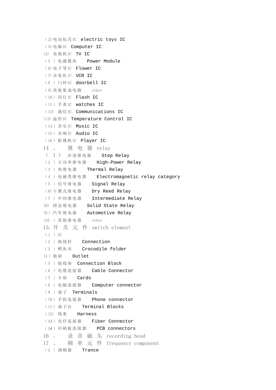 电子元件中英文对照55444_第3页