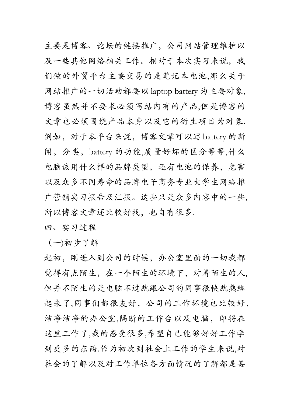 电子商务专业大学生网络推广营销实习报告及汇报_第2页