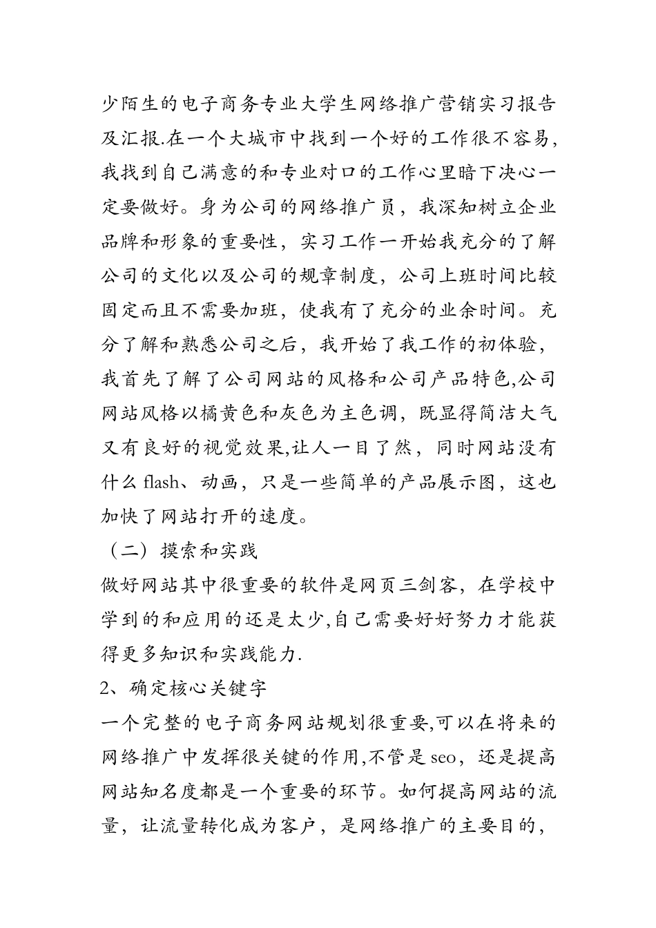 电子商务专业大学生网络推广营销实习报告及汇报_第3页