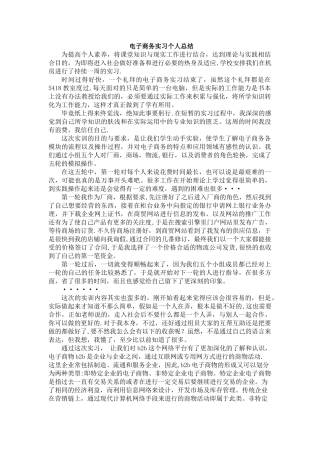 电子商务实习个人总结