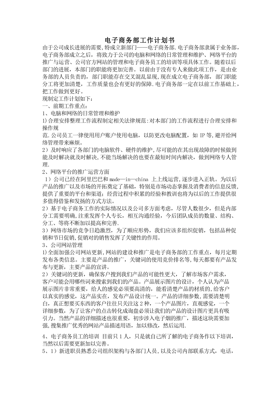 电子商务工作计划书_第1页