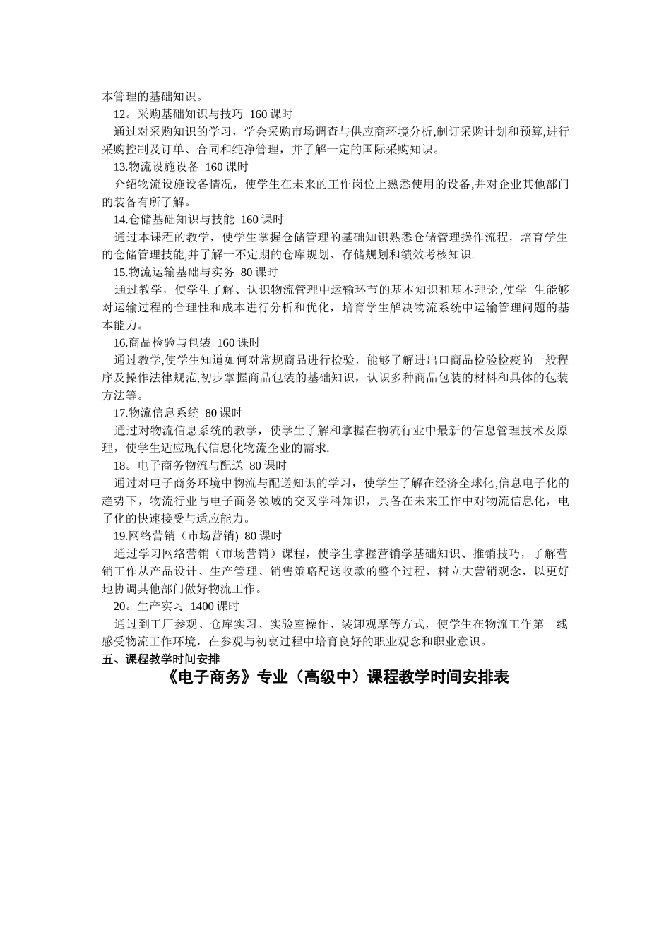 电子商务教学计划(高级工)_第3页