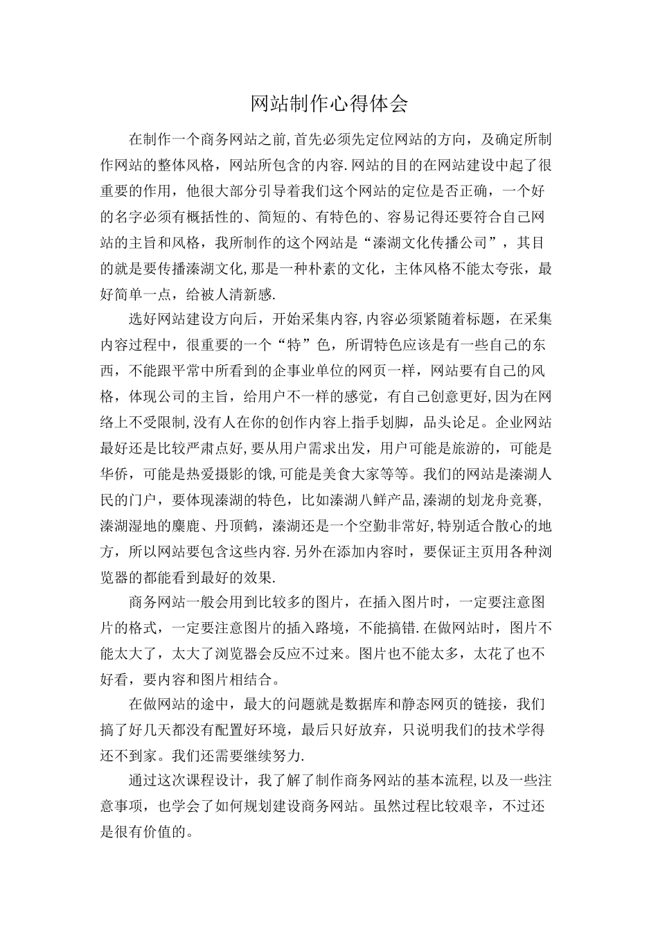 电子商务网站建设心得_第1页