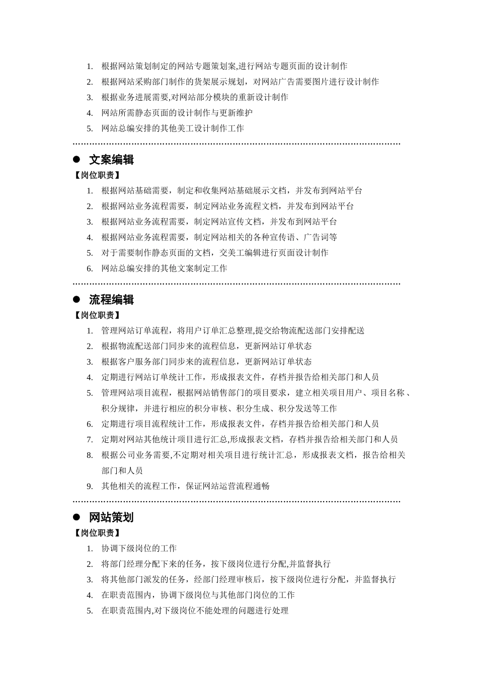 电子商务网站运营部门岗位职责_第3页