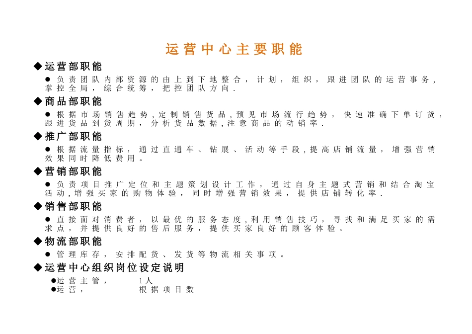 电子商务运营部企业组织结构及岗位职责_第3页