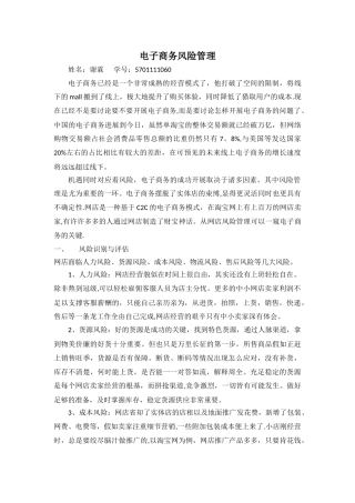 电子商务风险管理
