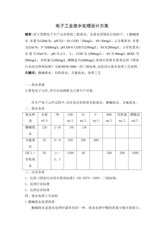 电子工业废水处理设计方案