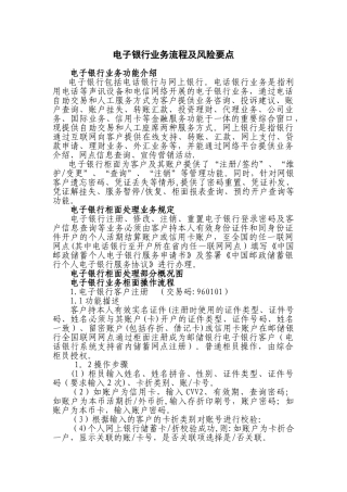 电子银行业务流程及风险点