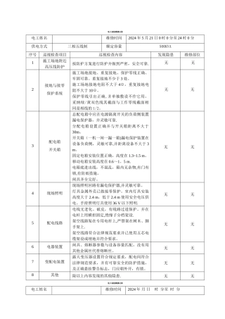 电工巡视维修记录文本表