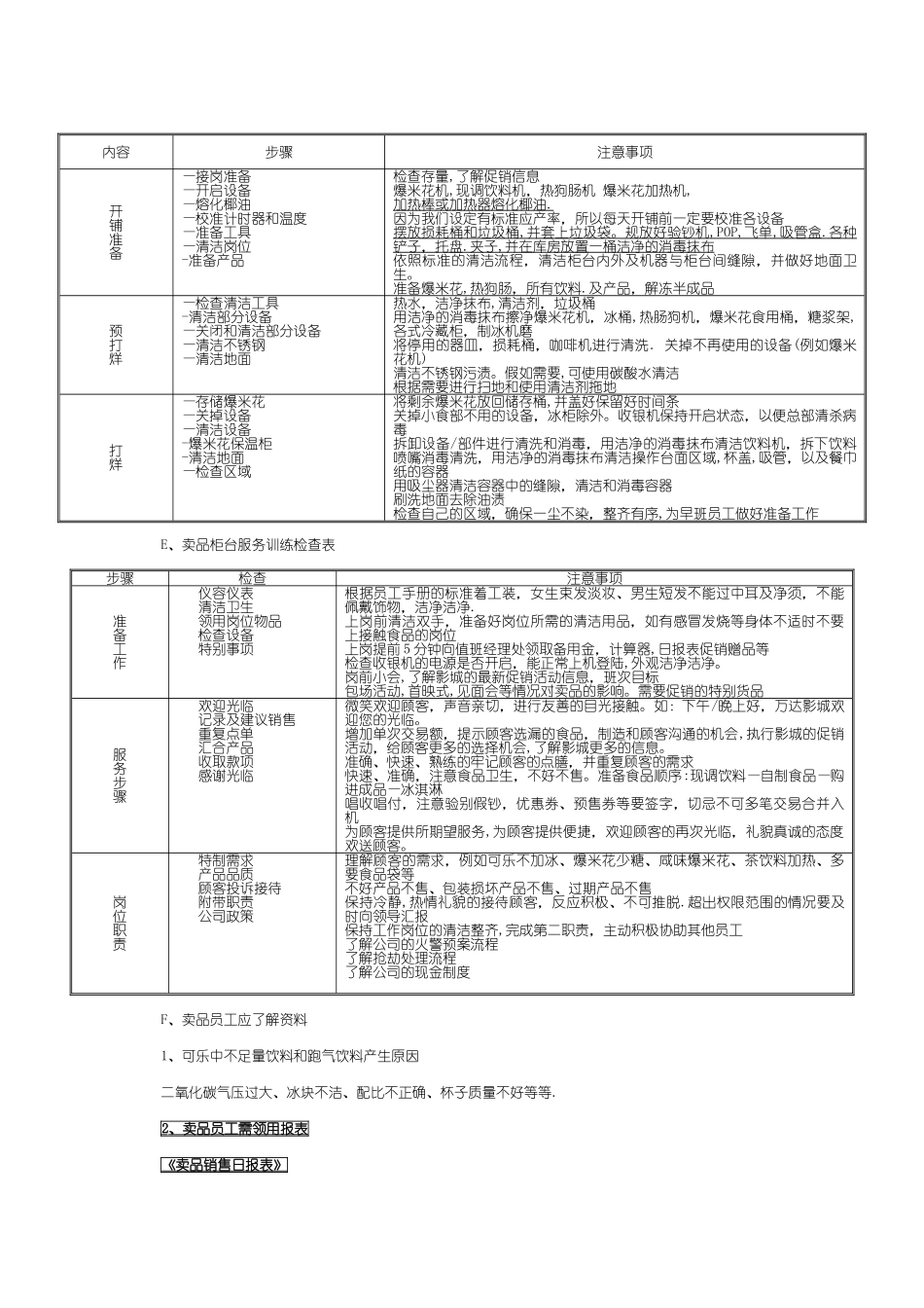 电影院卖品部食品岗位工作流程_第3页