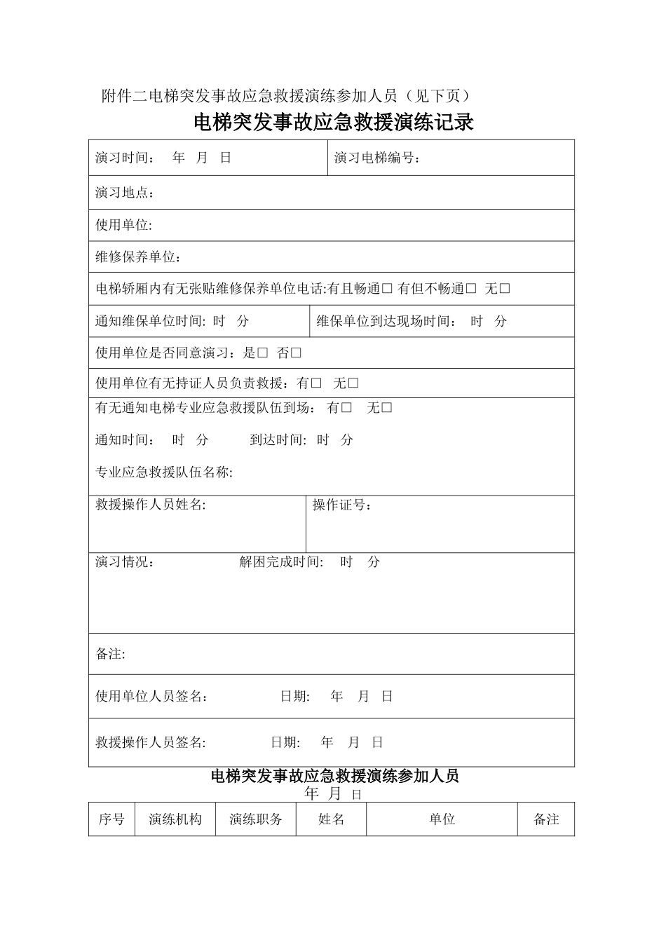 电梯困人应急救援演练方案()_第3页