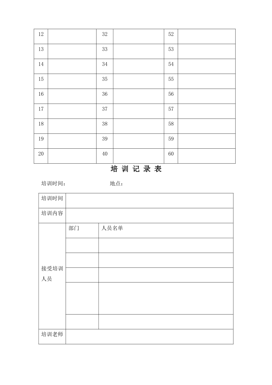电梯培训记录表_第2页