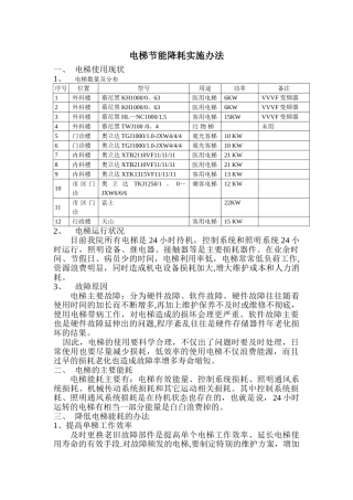 电梯节能降耗管理办法