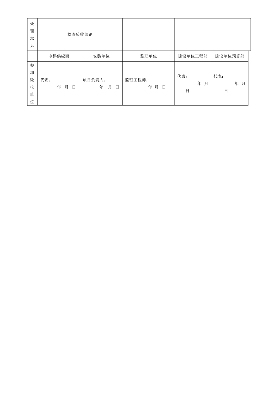 电梯设备进场开箱检验记录表_第2页