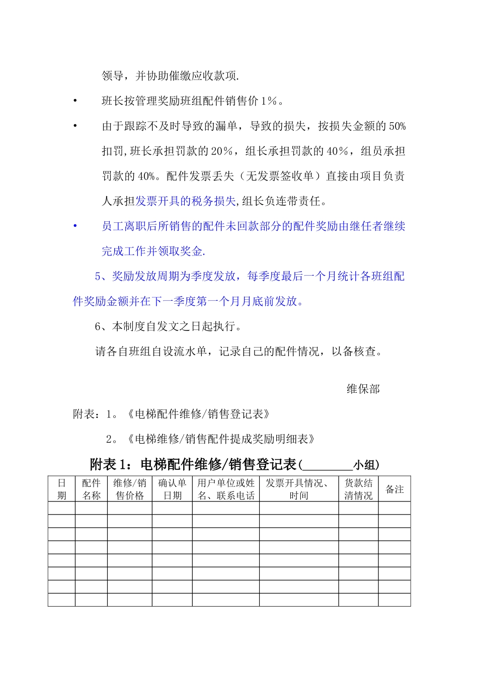 电梯配件维修销售管理制度_第2页
