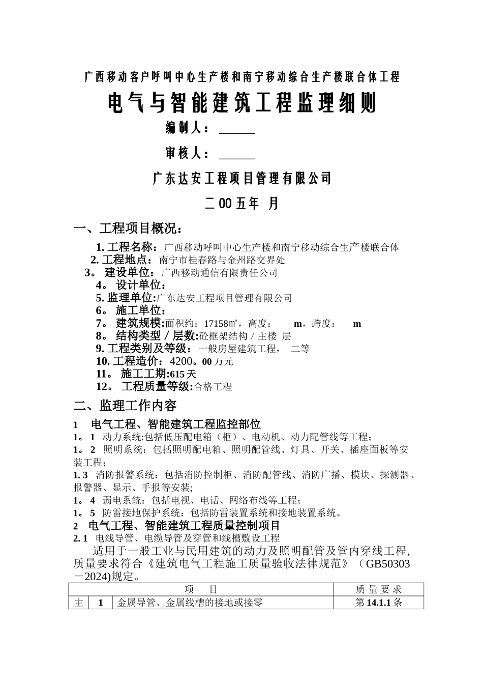 电气及智能建筑工程监理细则_第1页