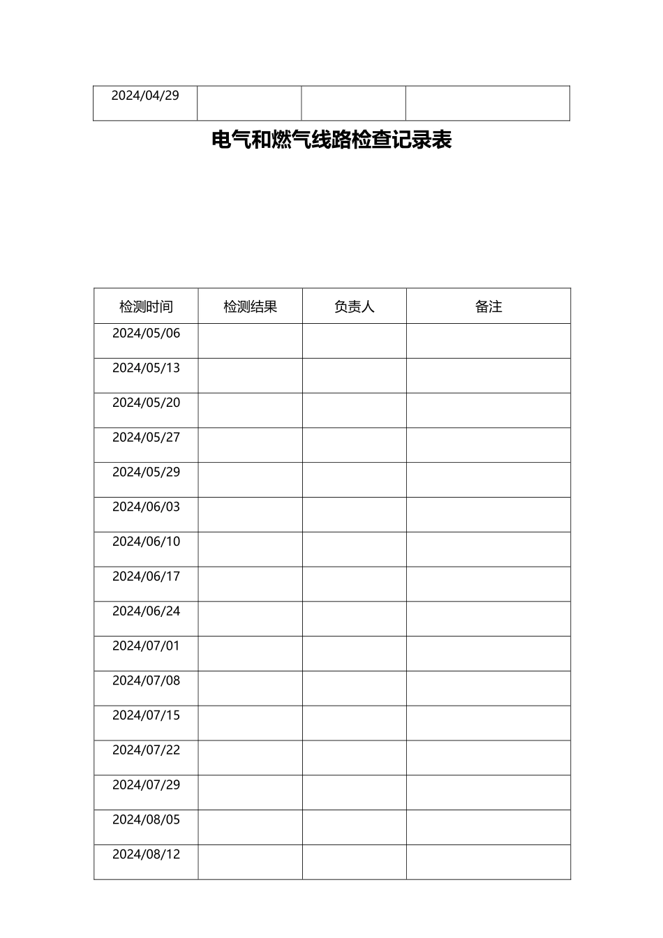 电气和燃气线路检查记录表_第2页