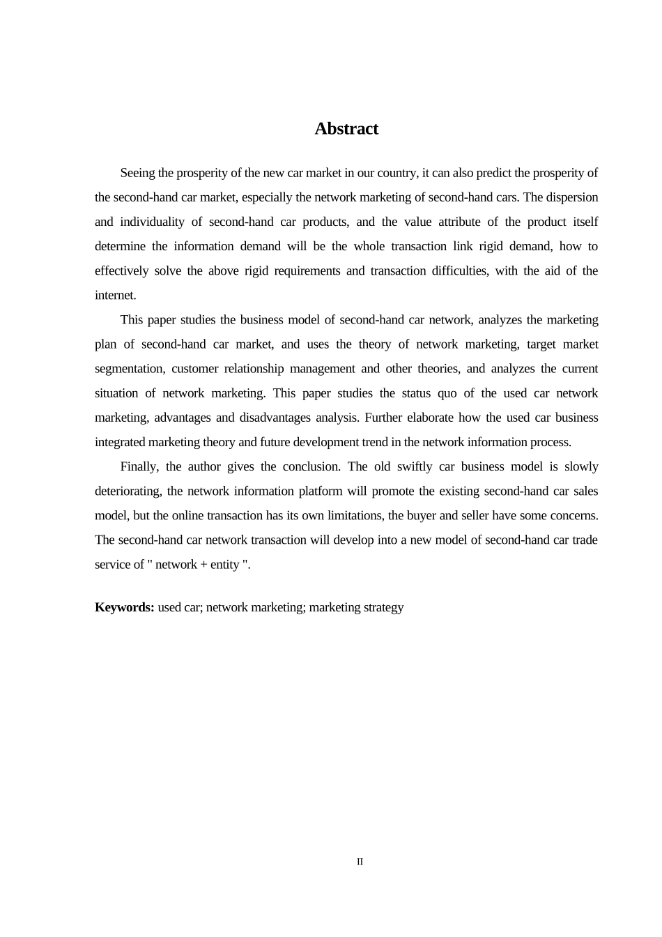 二手车网络经营模式现状及前景分析  市场营销专业_第2页