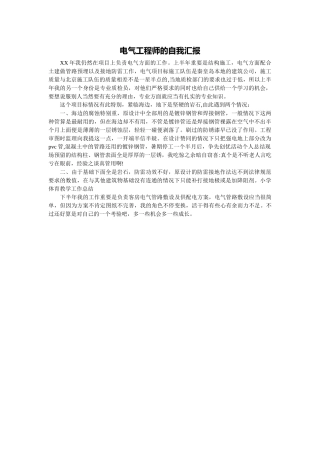 电气工程师的自我汇报