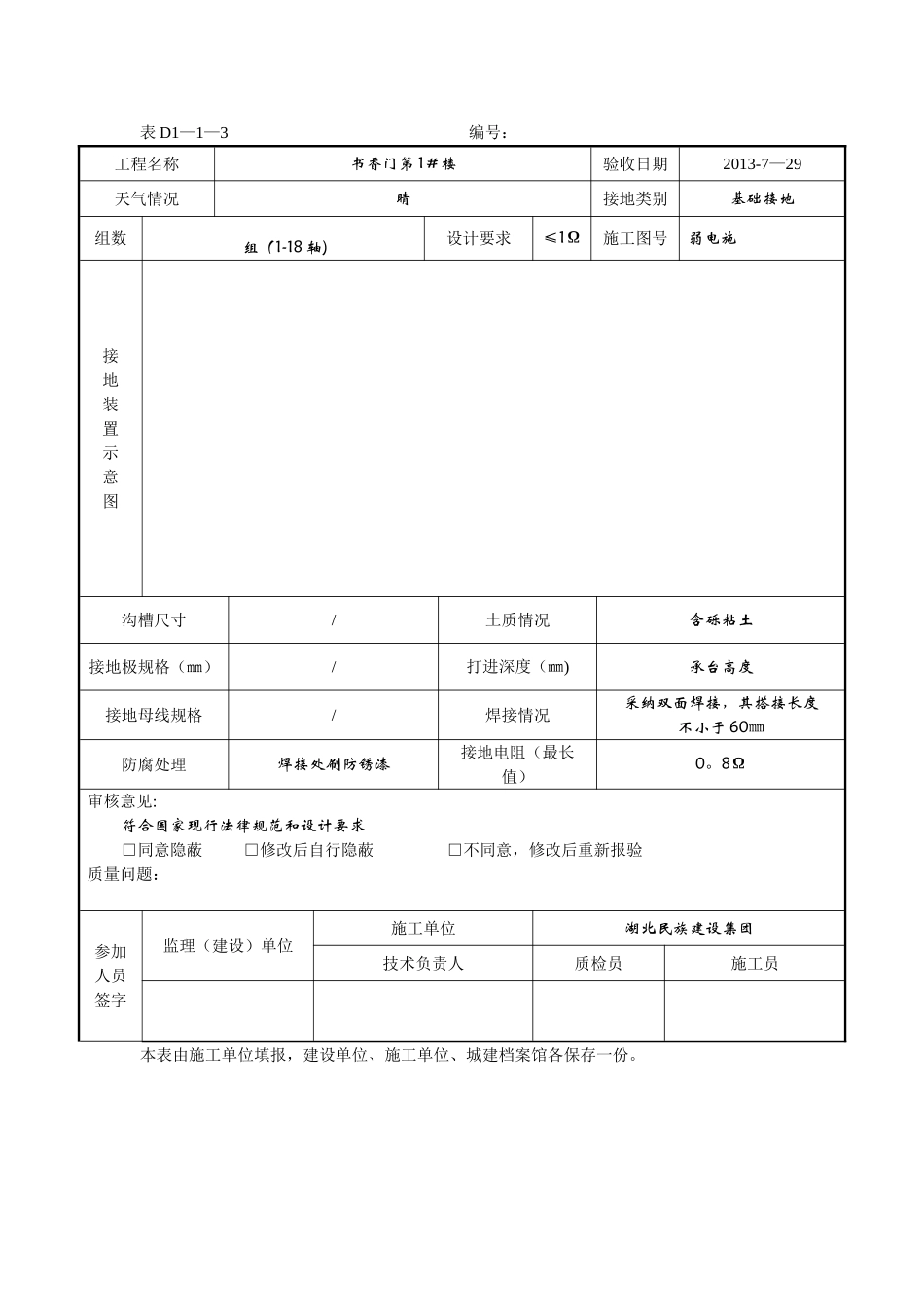 电气接地装置隐蔽工程检查记录_第2页