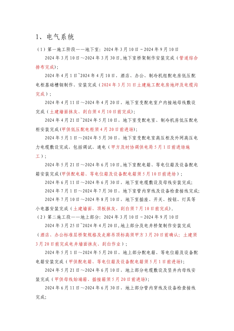 电气施工进度计划_第1页