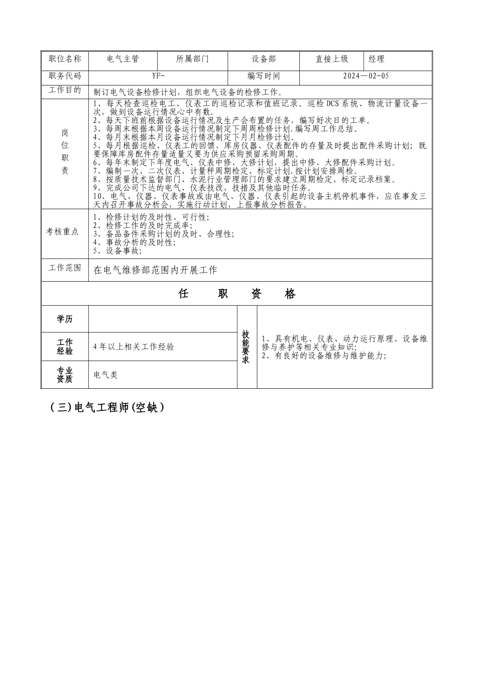 电气维修部岗位职责_第3页