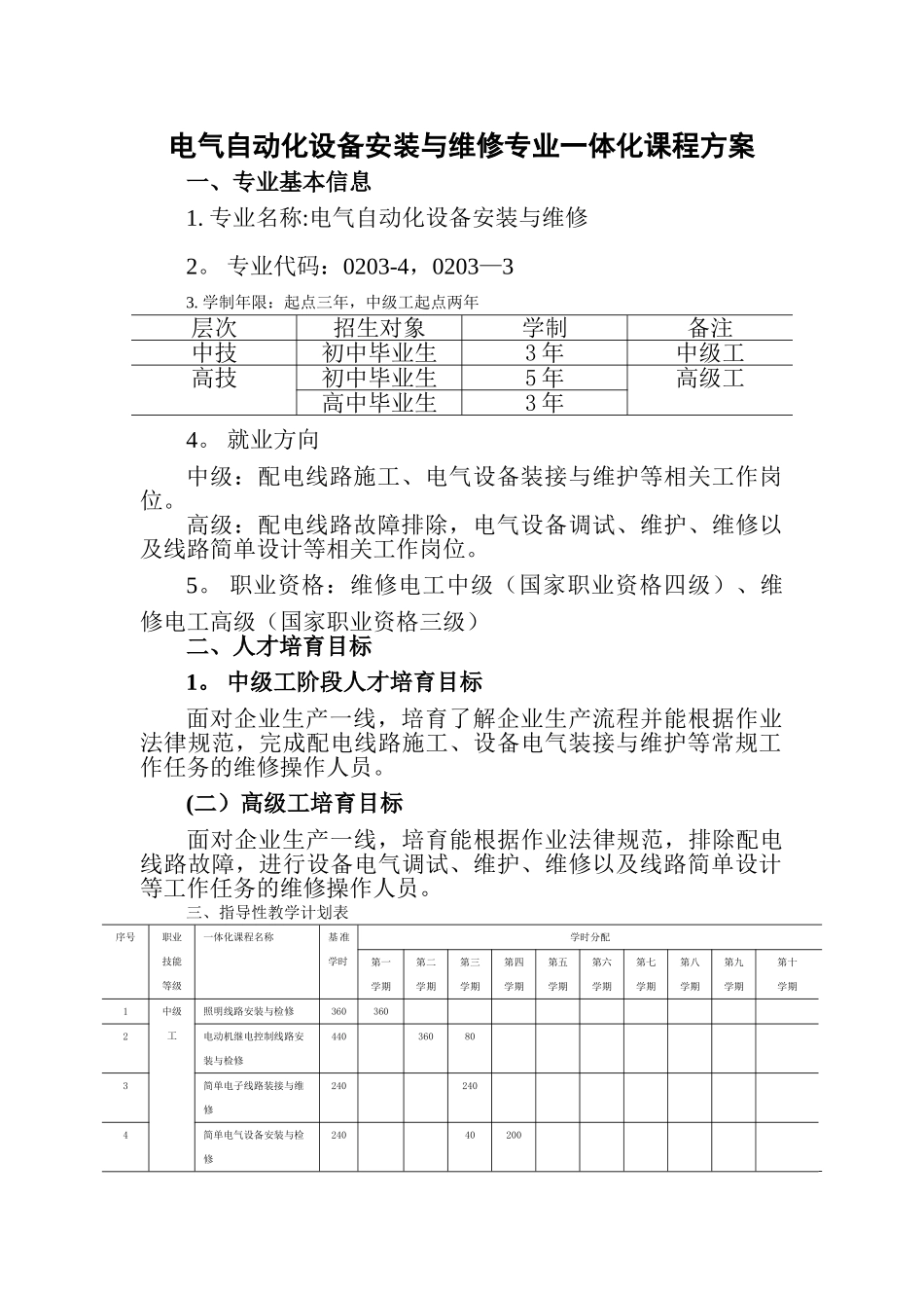电气自动化一体化课程_第1页