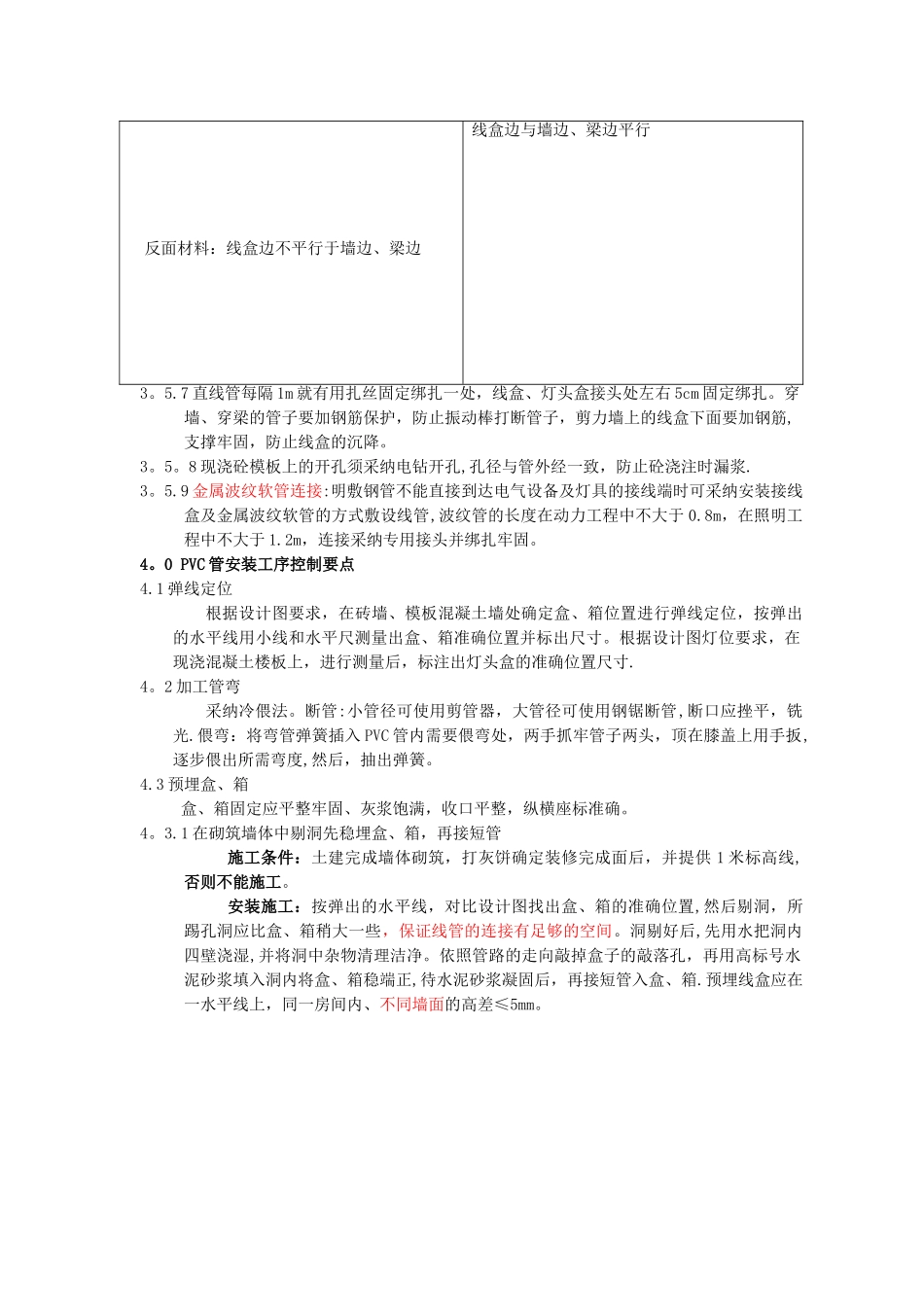 电气配管配线安装工程工艺及质量标准_第3页