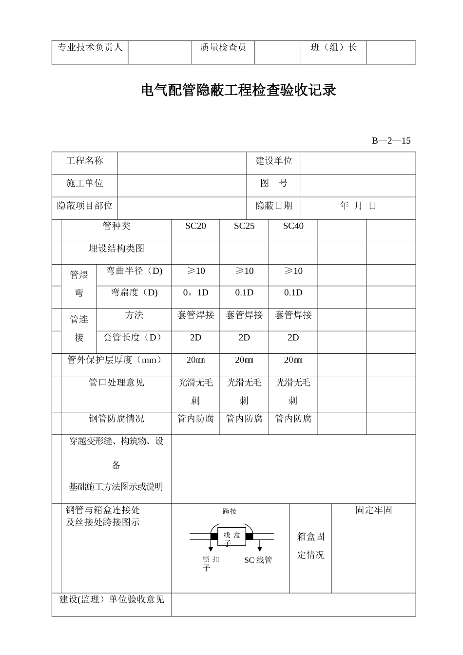 电气配管隐蔽工程检查验收记录_第2页