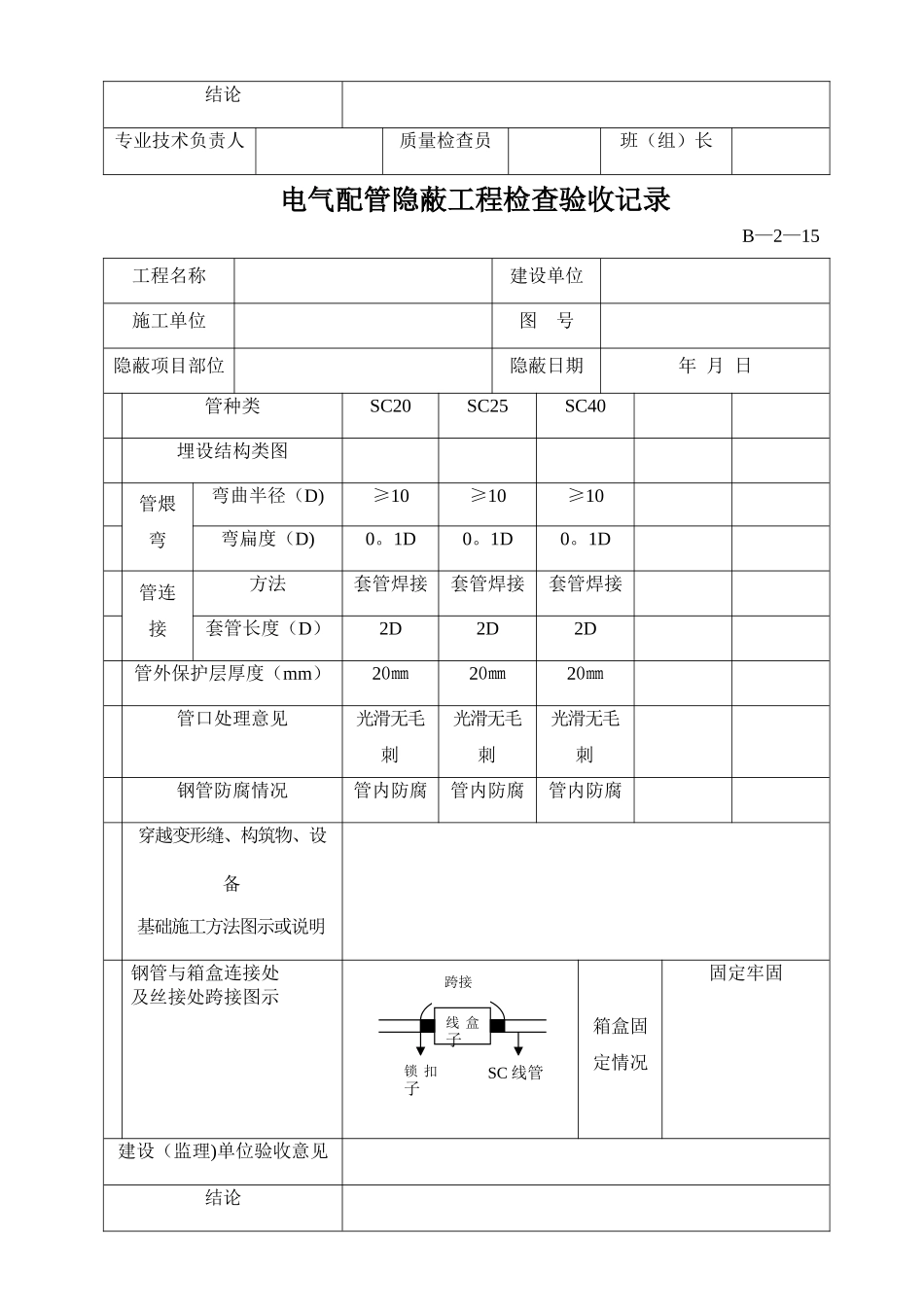 电气配管隐蔽工程检查验收记录_第3页