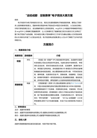 电竞比赛方案