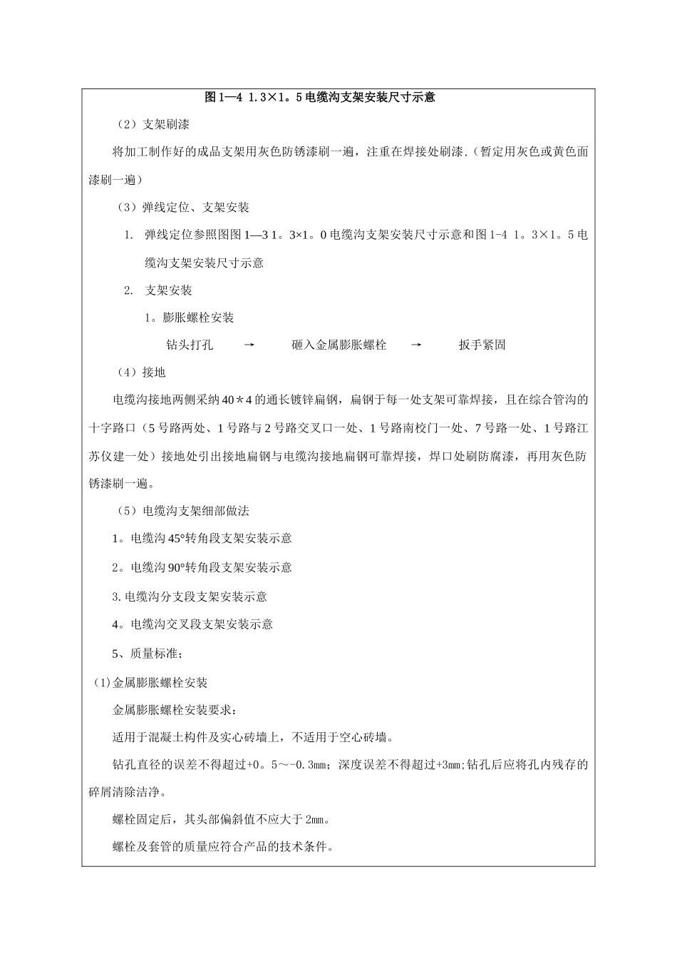 电缆沟支架安装技术交底_第3页