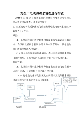 电缆沟积水问题处理方案