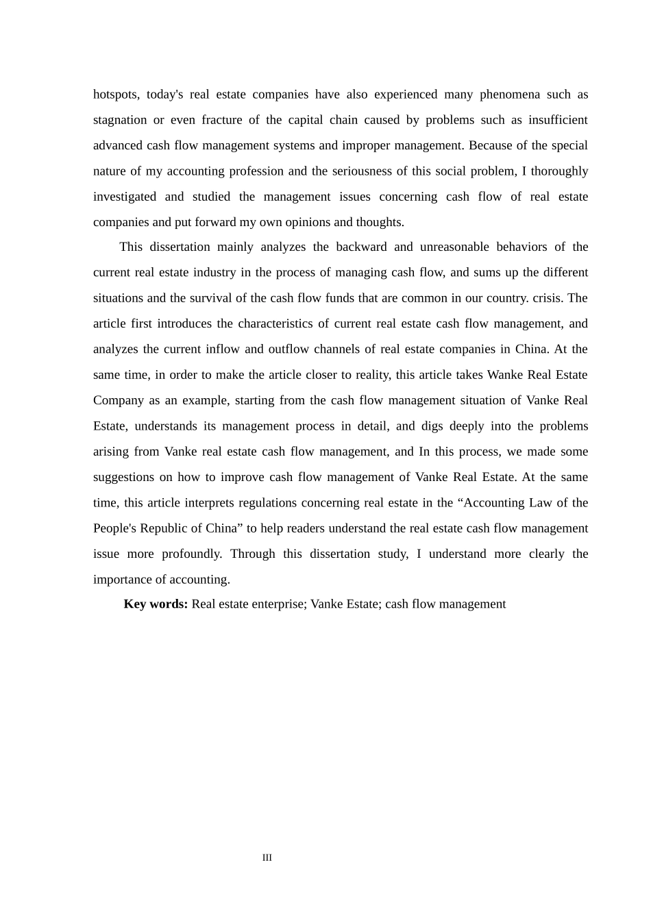 房地产经营性现金流管理问题探究-基于万科房地产公司  会计学专业_第3页